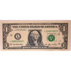 UNITED STATES OF AMERICA 2006 . ONE 1 DOLLAR BANKNOTE . ERROR . DOUBLE PRINT 